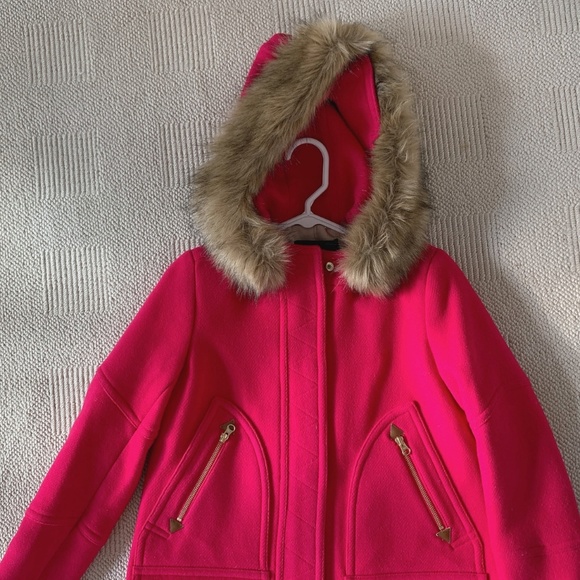 NWT JCrew Chateau Stadium Cloth Parka Coat Pink Size 2 - Picture 7 of 8